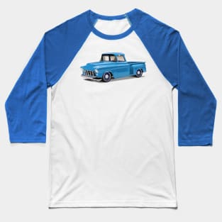 1955 Chevrolet Pickup Classic Truck Light Blue Baseball T-Shirt